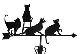 4 Siamese cats weathervane